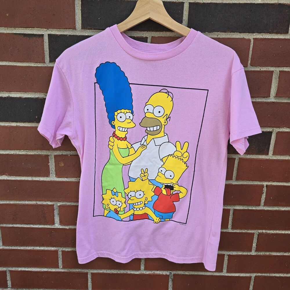 The SIMPSONS Family Pink Women's Small Graphic T-Shirt 20th Century Fox Tee